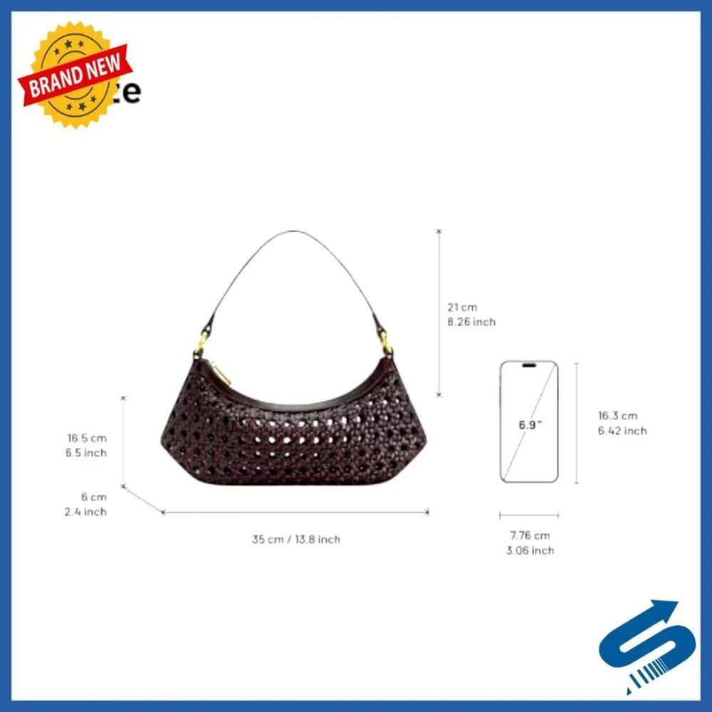 Vegan Leather Shoulder Bag Chic Minimal Crossbody Detachable Strap Elegant